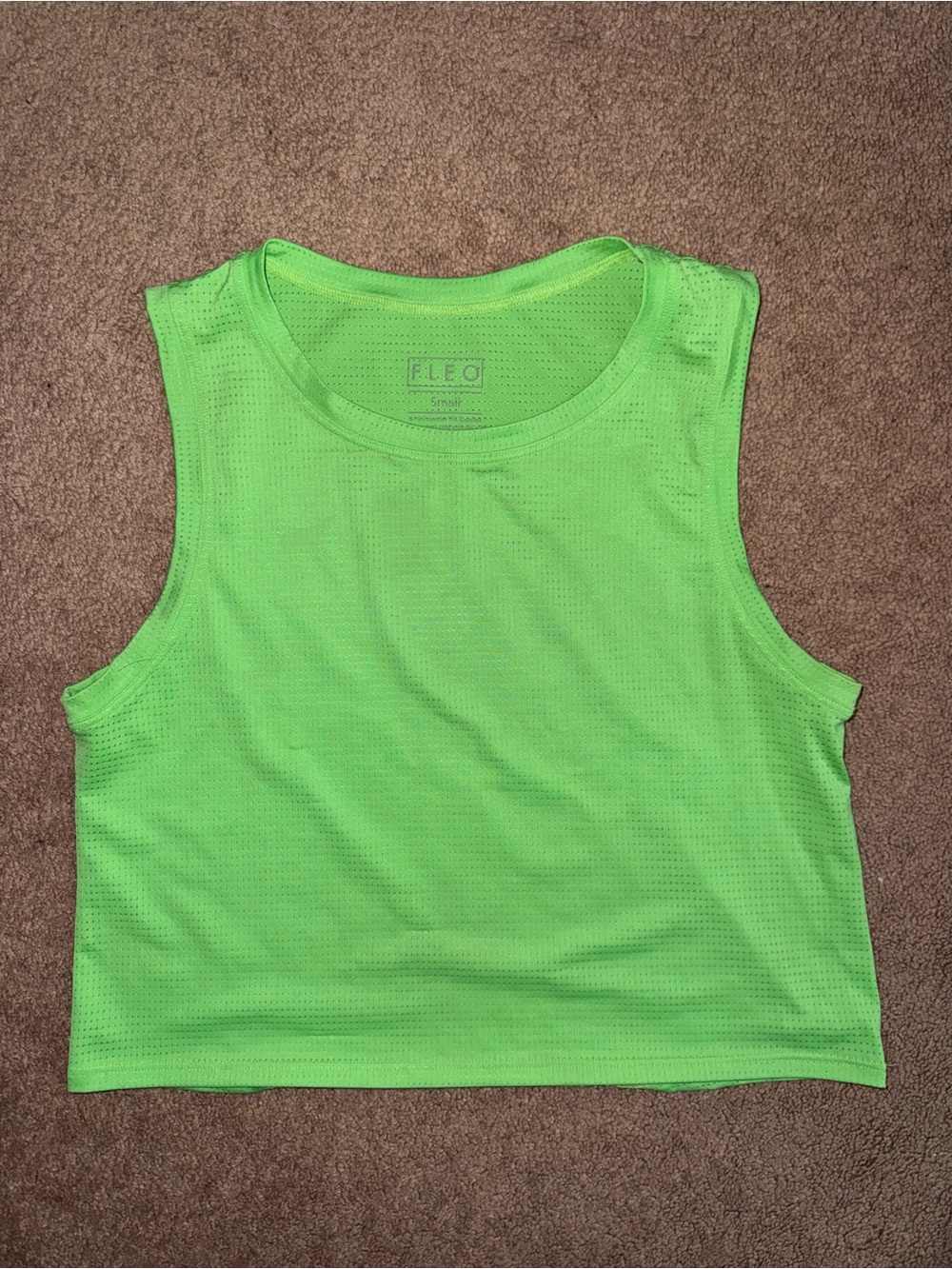 FLEO Neon Green Mesh Crop Tank Top